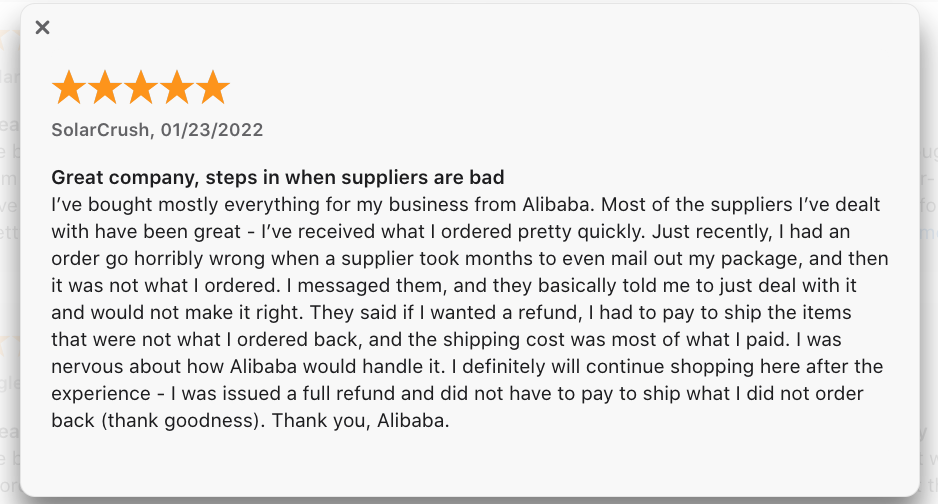 alibaba reviews good