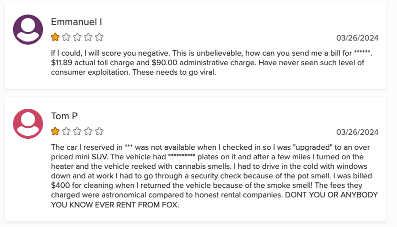 fox-rent-a-car-negative-reviews