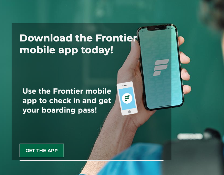 screen shot of frontier mobile app